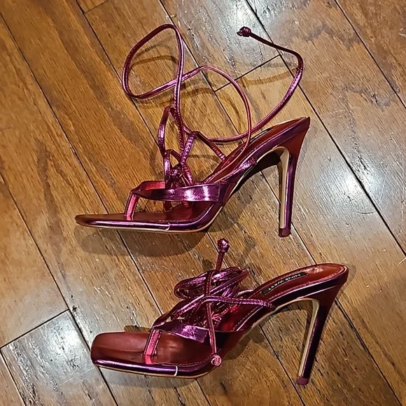 Nine West Terrie Sky Sexy Tie and Leg High Heel Strappy Sandals - Picture 15 of 15